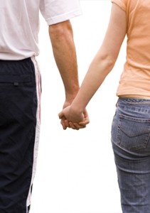 holding hands (with clipping path)